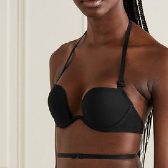 NWOT La Perla Up Date Multi-way Padded Plunge Bra - Black 32D - Picture 5 of 11